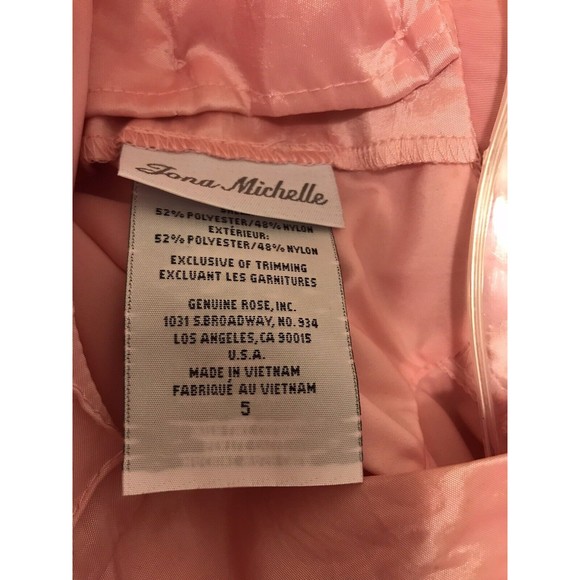 NWT Jona Michelle Girls Size 5 Spring Easter Wedding Dress Pink Crinoline Floral - Picture 4 of 5